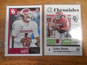 lot 69 image: (2) 2020 Jalen Hurts Rookie Cards - Score & Chronicles