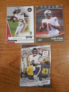 lot 73 image: (3) 2021 Justin Fields Rookie Cards LK