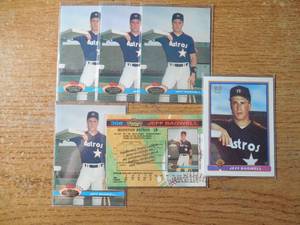 lot 91 image: (6) 1991 Jeff Bagwell Rookie Cards LK