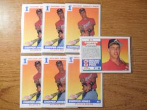 lot 92 image: (7) 1991 Score Chipper Jones Rookie Cards #671