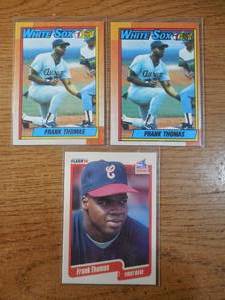 lot 203 image: (3) 1990 Frank Thomas Rookie Cards