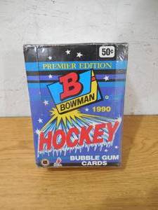 lot 168 image: 1990 Bowman Hockey Factory Sealed Wax Box - 36 Packs