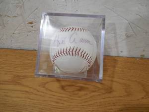 lot 180 image: Hank Aaron Atlanta Braves Autographed Baseball With Case
