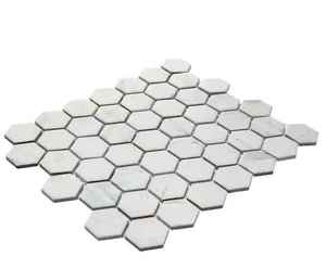 lot 41 image: Lifeproof Carrara 10 in. x 12 in. x 6.35mm Ceramic Hexagon Mosaic Floor and Wall Tile (9.72 sq. ft.Case)