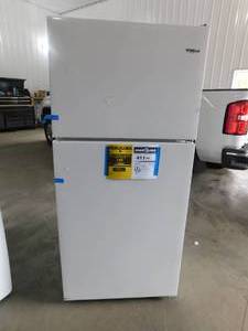 lot 10 image: Whirlpool 18.2-cu ft Top-Freezer Refrigerator (White)