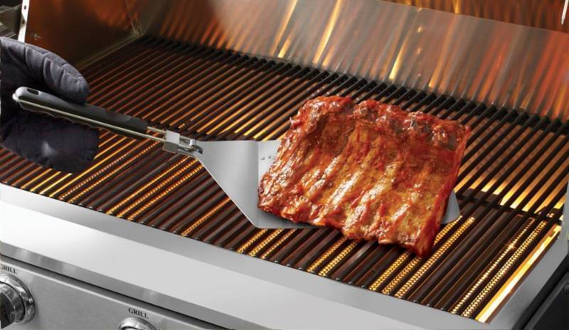 lot 747 image: NEW Just Grillin Stainless Steel Oversized Spatula with Folding Handle