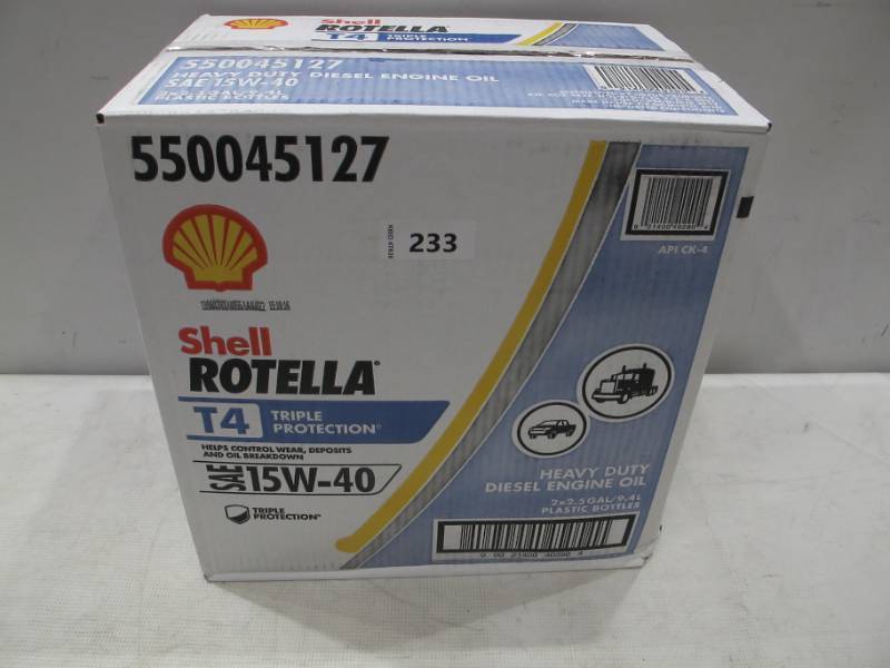 lot 450 image: NEW Shell Rotella T 15W-40 Heavy Duty Diesel Oil, 2.5 Gallon (2 Pack)