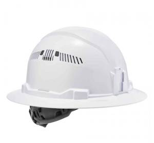 lot 824 image: NEW Ergodyne Skullerz 8973 Premium Full Brim Hard Hat with Adjustable Venting - Type 1, Class C - WHITE