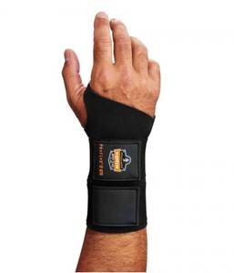 lot 827 image: NEW Ergodyne ProFlex 675 S Black Ambidextrous Double Strap Wrist Support - XL