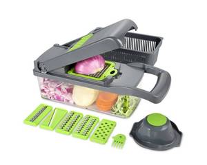 lot 932 image: Dartwood All-In-One Vegetable Chopper - Kitchen Meal Prep Container - For Vegetable Chopping, Slicing, and Dicing (Transparent)