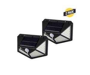 lot 933 image: Dartwood Outdoor Solar Wall Lights with Motion Sensor Black Solar Panel (2-Pack)