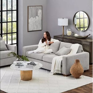 lot 422 image: NEW Members Mark Transitional Fabric Sofa - Artic