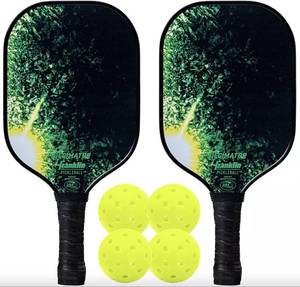 lot 545 image: NEW Franklin Sports Pickleball 2-Player Carbon Fiber Paddle and X-40 Pickleball Set