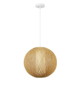 lot 561 image: Globe Electric LED Integrated Natural Rattan Pendant