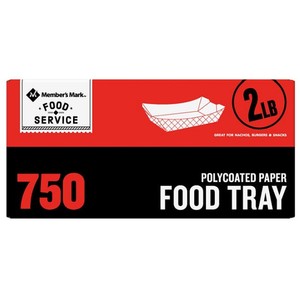 lot 568 image: Members Mark 2lb. Heavy Duty Paper Food Trays (750 ct.)