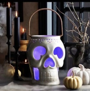 lot 570 image: NEW Members Mark Ceramic Skeleton Lantern - White