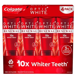 lot 660 image: NEW Colgate Optic White Renewal Whitening Toothpaste (4.1 oz., 4 pk.)