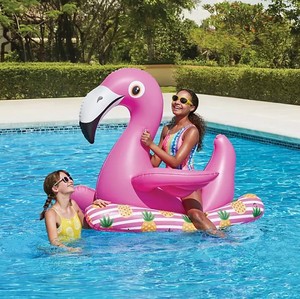 lot 665 image: NEW Members Mark Novelty Ride-On Pool Float - Flamingo