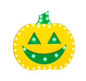 lot 675 image: NEW  Santas Best Prelit Orange Halloween Decoration LED Pumpkin Stake Light 12 H in.