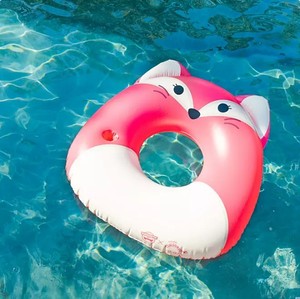 lot 692 image: NEW  BigMouth x Squishmallows Inflatable Ring Pool Float With Built-In Cupholder - Fox