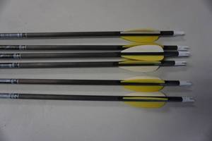lot 16 image: 6 - Gold Tip Lightning Carbon Arrows