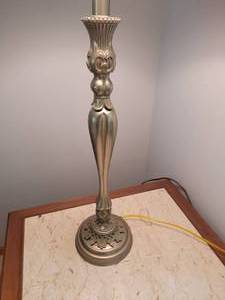 lot 126 image: Brushed Finish Alloy Candlestick Lamp