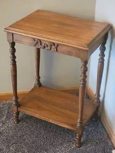 lot 163D image: Vintage Oak Victorian End Table