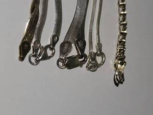 lot 69 image: Silver Stamped Jewelry Chains