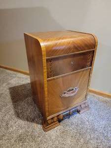 lot 152 image: Art Deco Waterfall Nightstand