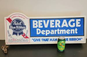 lot 81 image: Vintage PBR Pabst Blue Ribbon Beer Bar Light