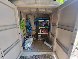 lot 202 image: Suncast Walk-In Patio  Pool Storage