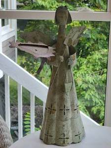 lot 230 image: Delightful Metal Folk Art Angel