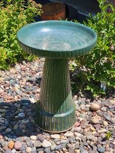 lot 49 image: Green Glazed Bird Bath