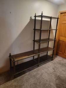 lot 119 image: Striking Carved Vintage Shelf Unit
