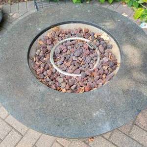 lot 193 image: Raised Stone Patio Fire Pit - Propane