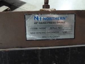 lot 17 image: Northern Metal Bender 48