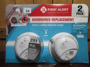 lot 34 image: First Alert SC9120B Smoke & Carbon Monoxide Detector Wired Powered