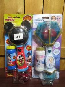 lot 41 image: HisHers Disney Mickey Mouse and Frozen Lights and Sound Bubble Wand