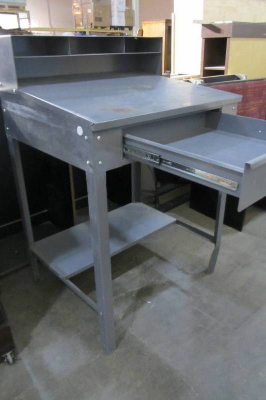 Grey Metal ShippingReceiving Desk