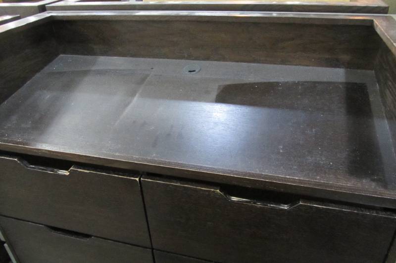 ReceptionistHostessWelcome Stand - Slate Grey Front & Sides