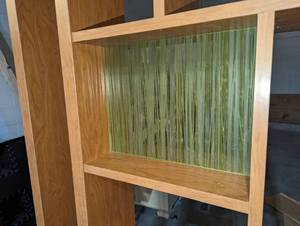 Dcor Wall Display - 96 x 37.5 x 8 Unit.  Green Glass inlays
