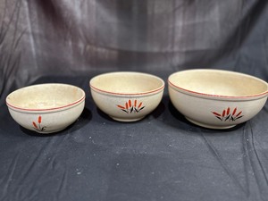 lot 160 image: Vintage Sears Roebuck Cattail Mixing Bowl Set
