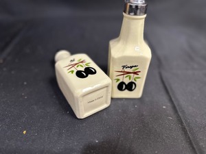 lot 204 image: Vintage Oil and Vinegar Dispensers in Cream Color