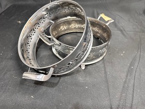 lot 205 image: 2 Silver Plated Casserole Holders