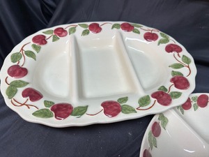 lot 287 image: Franciscan Apple China 3 Space Serving Platter and ChipVeggie Plate