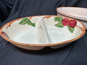 lot 292 image: Franciscan Apple China Casserole Dish and Split Serving Dish