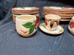 lot 296 image: Lot of 32 Franciscan Apple China Cereal Bowls, Soup Bowls, Bread Plates, Cups and a Cup and Saucer