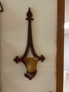 lot 182 image: Set of Two Vintage Mid-Century Modern Wall Candle Holders