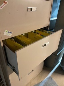 lot 180 image: Four Drawer Lateral Filing Cabinet