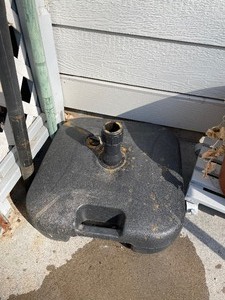lot 212 image: Blue Patio Umbrella and Base